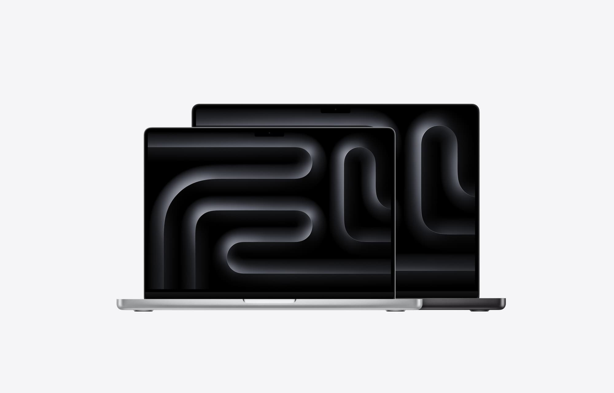 MacBook Pro 14 och 16 tum bredvid varandra