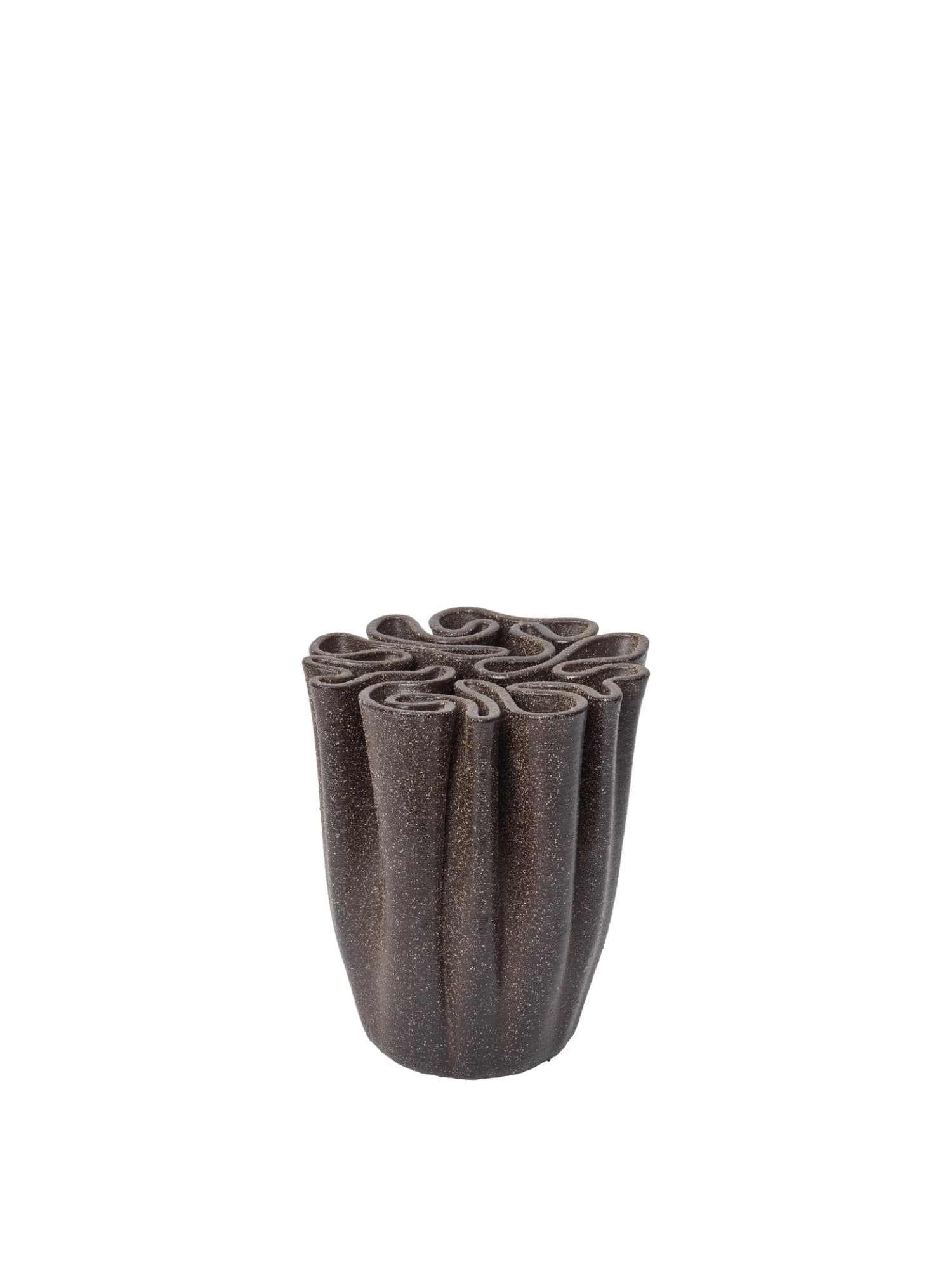 Ferm Living Dedali vas – H 18 cm, Dark Brown
