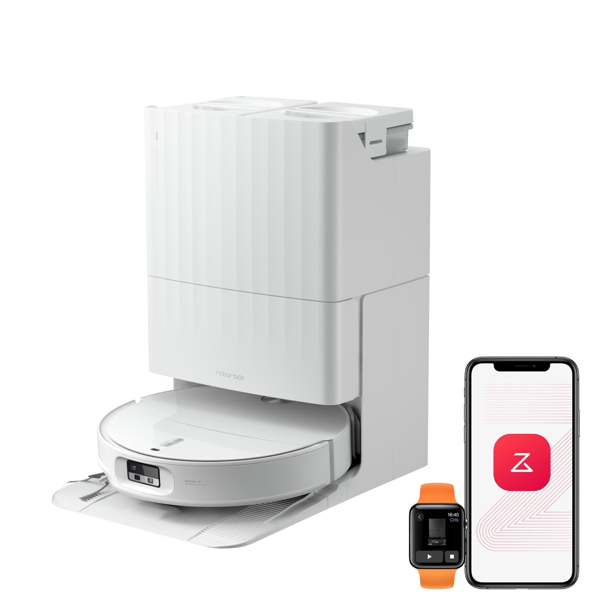 Roborock Qrevo Edge 2 in white with dock