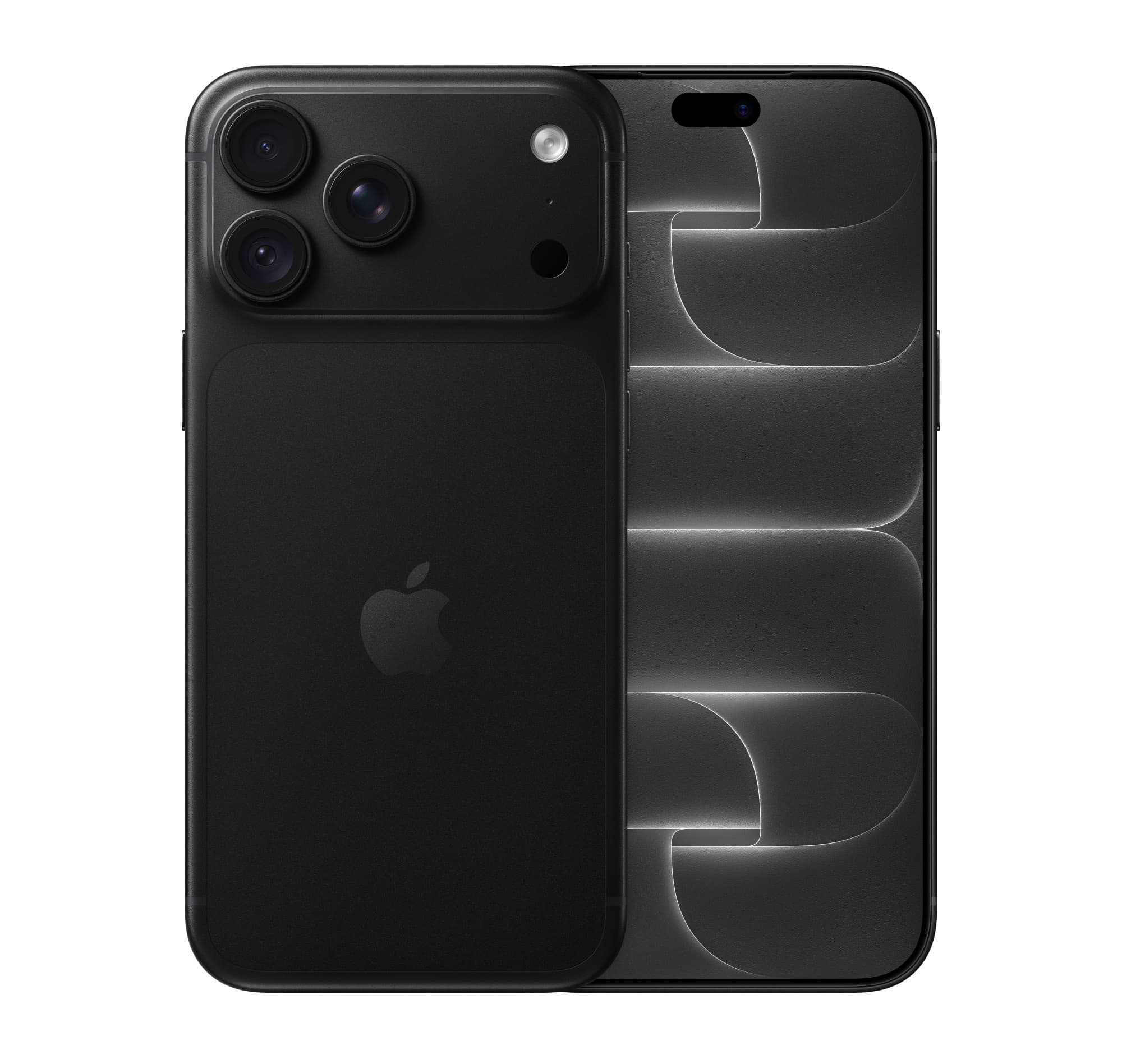 iPhone 18 Pro Max i svart, fram- och baksida