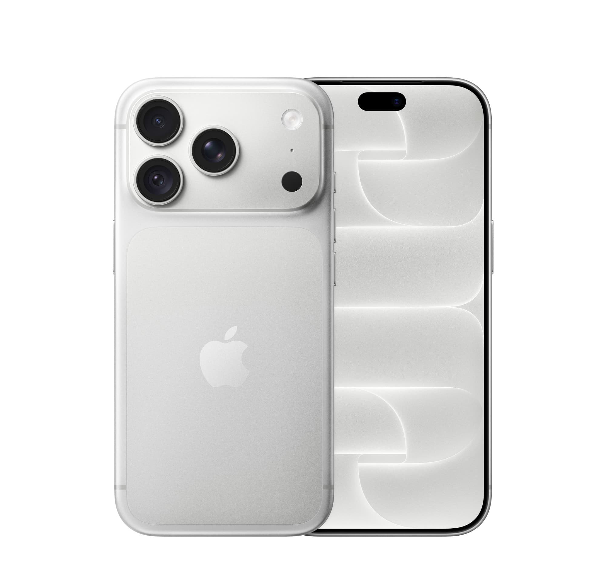 iPhone 18 Pro i silver, fram- och baksida