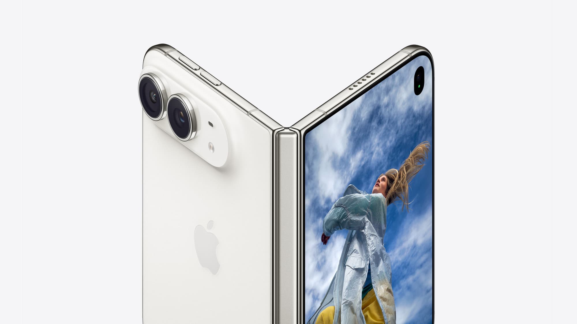 iPhone Duo halvöppen med den inre skärmen