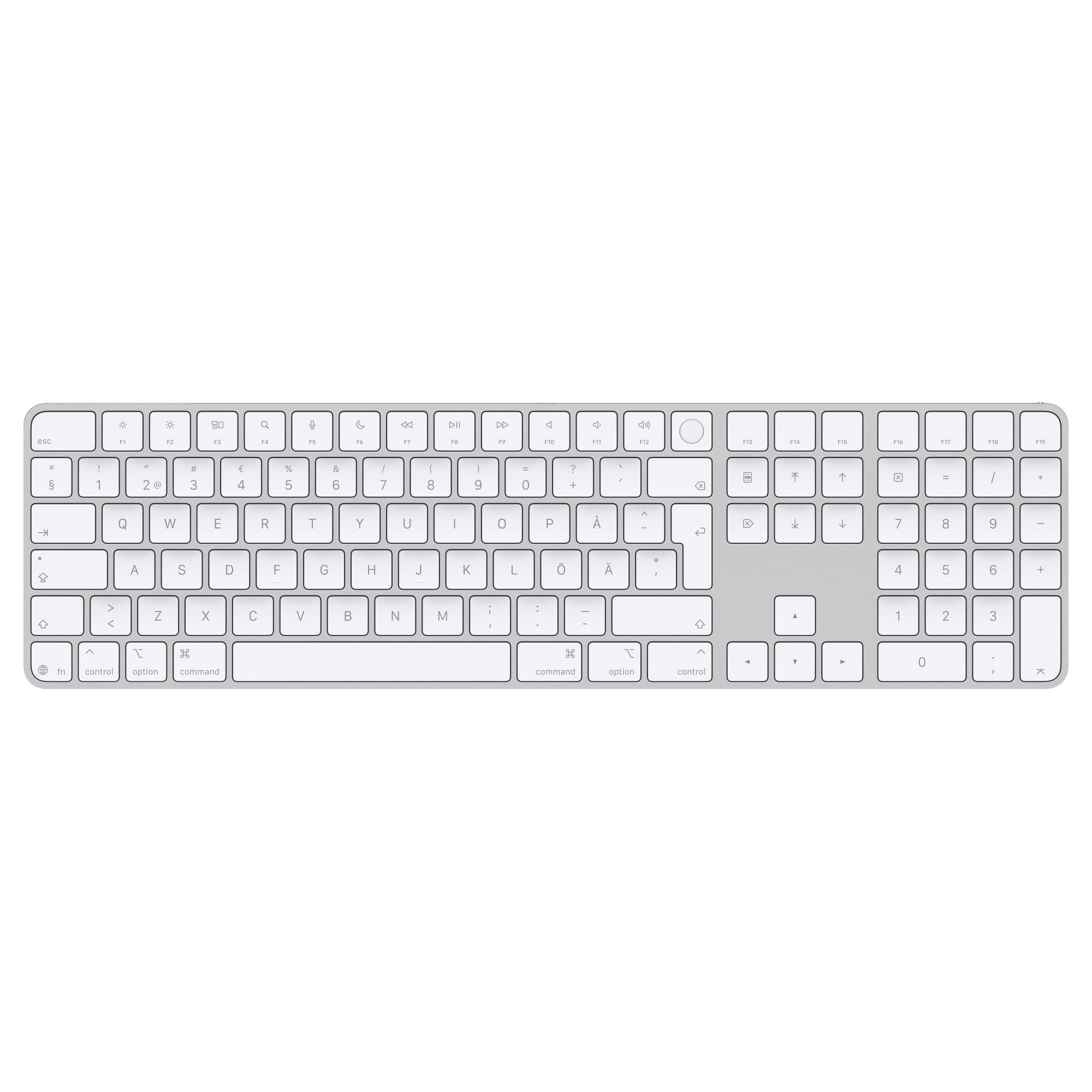 Magic Keyboard med Touch ID och numerisk del, vita tangenter