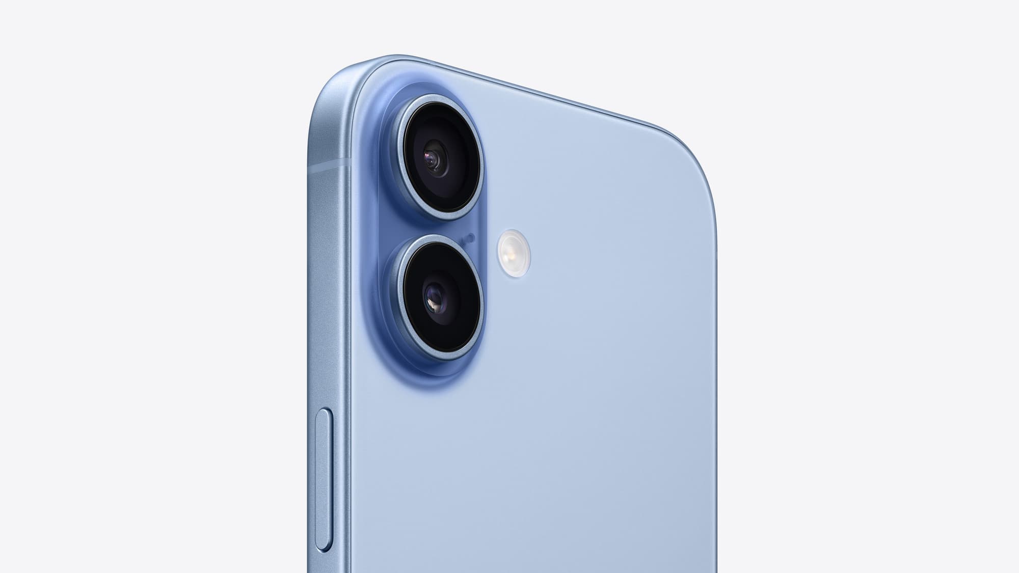 Close-up of the cameras in mist blue