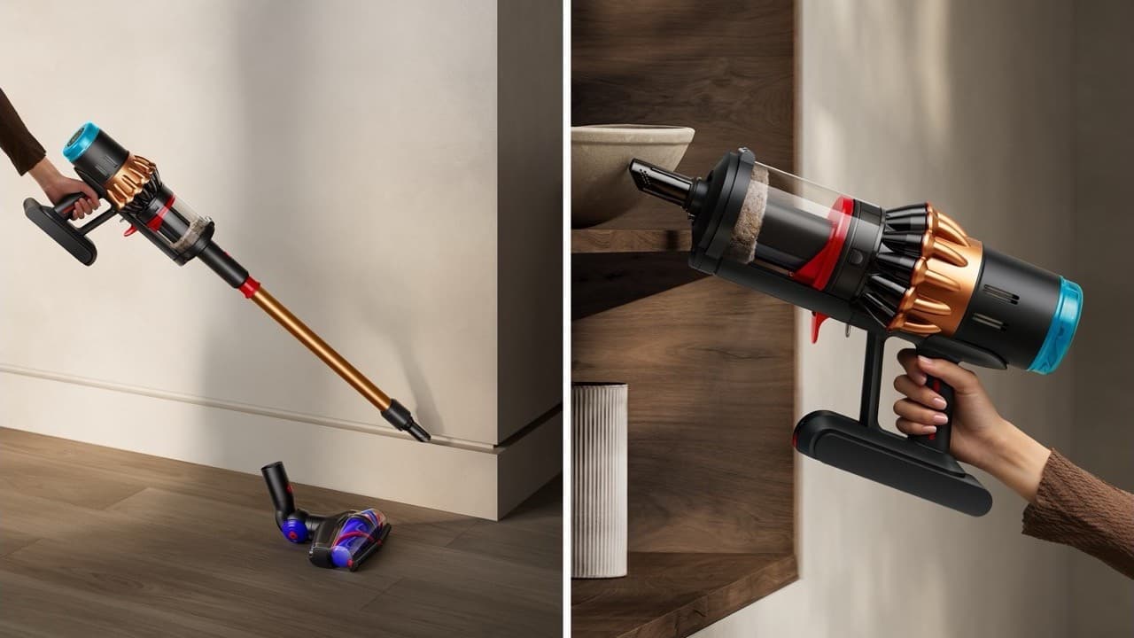 Handheld with built-in crevice tool
