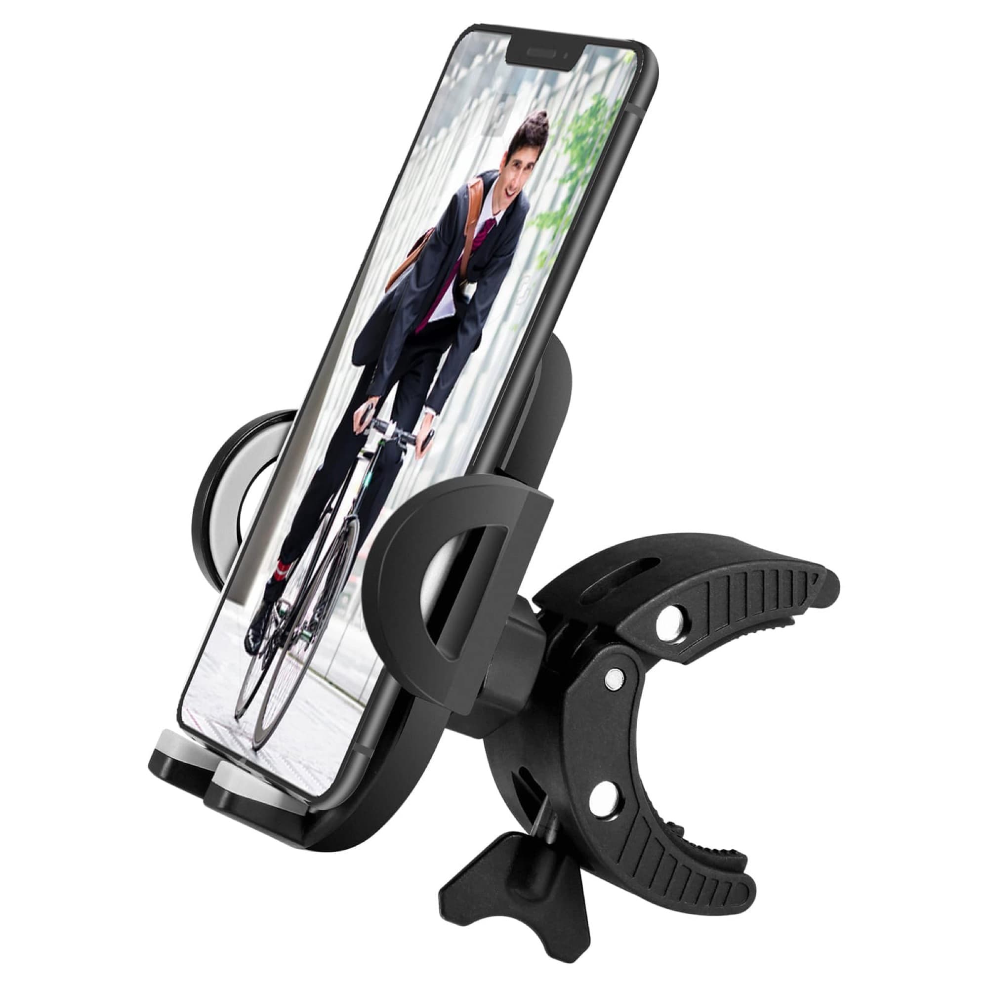 The phone mount from the side
