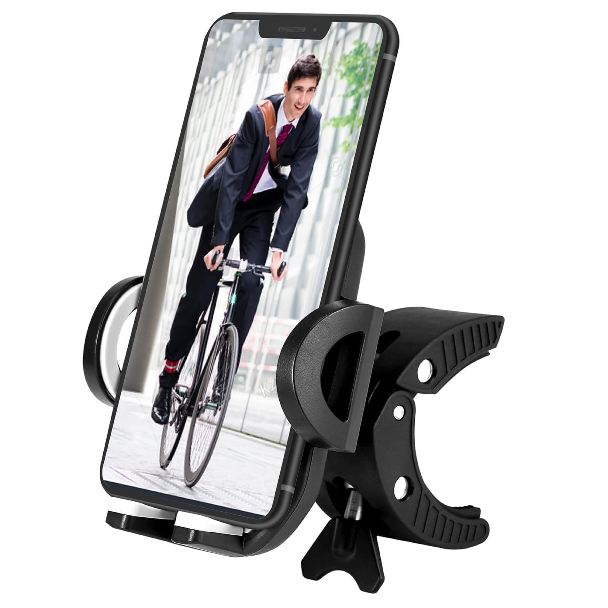 The phone mount holding a phone