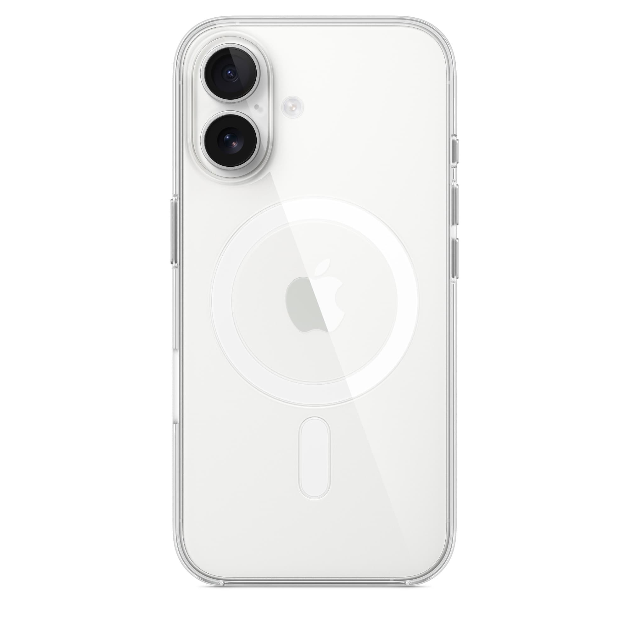 Transparent skal till iPhone 16 från en annan vinkel